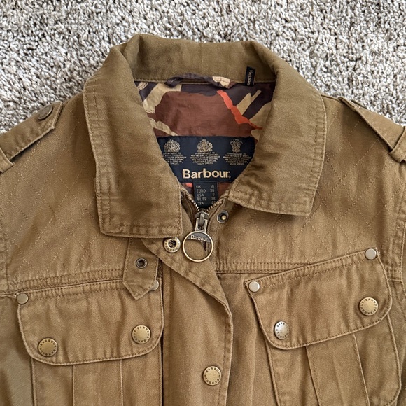 Barbour womens Military Field Jacket EUC SZ USA 6 - Picture 2 of 10